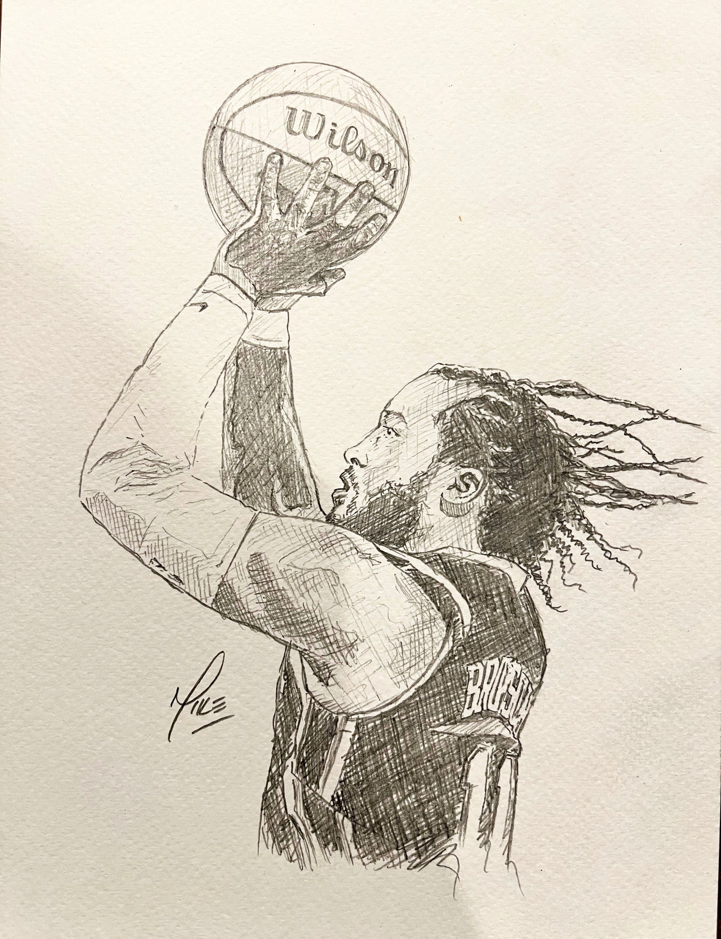 Jalen Brunson graphite sketch