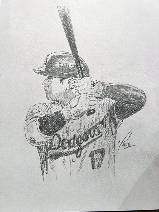 Shohei Ohtani (Dodgers) graphite sketch