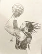 Jalen Brunson graphite sketch